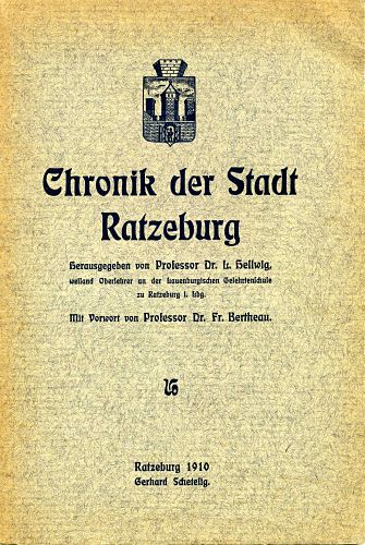 Bild vergrößern: Max Schmidt - »Beschreibung und Chronik der Stadt Ratzeburg