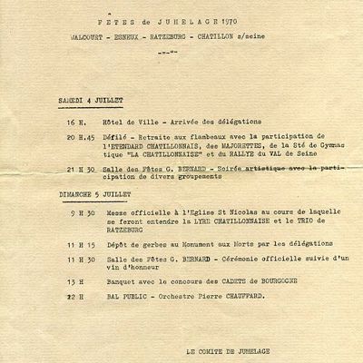 Bild vergr&ouml;&szlig;ern: Programm des Verbr&uuml;derungstreffens in Ch&acirc;tillon 1970