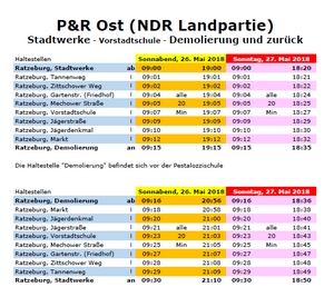 Kostenfreier Busshuttle-Service zum &raquo;Landpartie-Fest