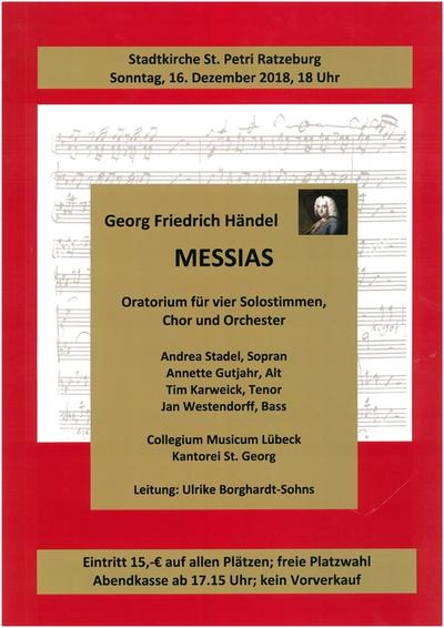 "Messias" von Georg Friedrich Händel in der Stadtkirche St. Petri