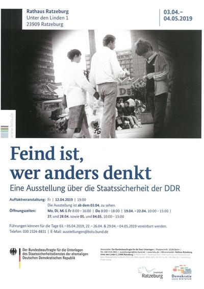 "Feind ist, wer anders denkt" - Ausstellung &uuml;ber die Staatssicherheit der DDR