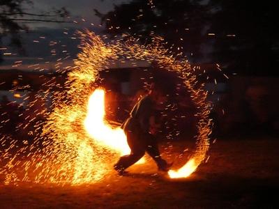 Weihnachtsparty im Stellwerk - Feuershow