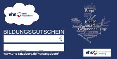 Bild vergr&ouml;&szlig;ern: Bildungsgutschein der Ratzeburger Volkshochschule