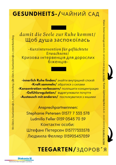 Bild vergrößern: »Ankommen in Ratzeburg« Psychosoziale Beratung für ukrainisch geflüchtete Menschen 