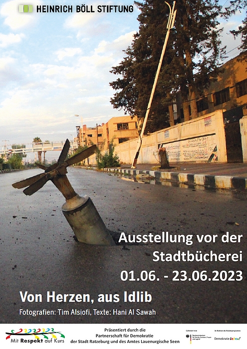 "Von Herzen, aus Idlib" - Ausstellung vor der Stadtbücherei