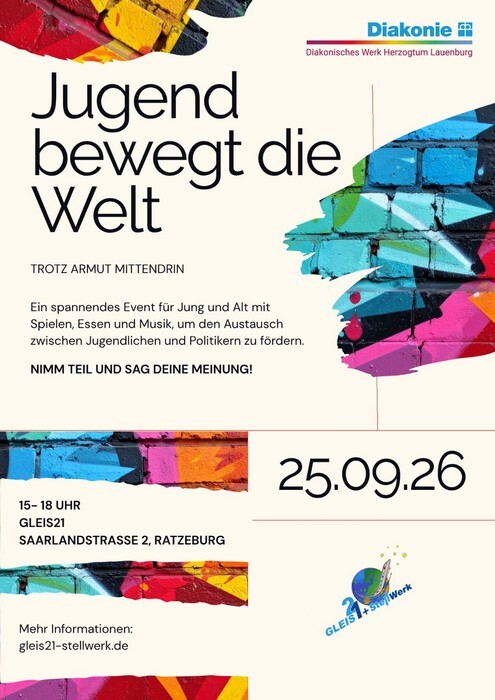 "Jugend bewegt die Welt - trotz Armut mittendrin" Bunter Aktionstag bringt junge Menschen, Politik und Gesellschaft in Ratzeburg zusammen