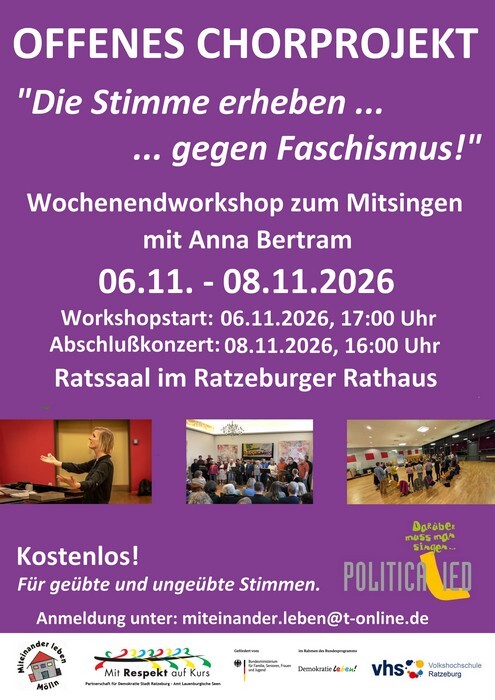 Offener Chorworkshop gegen Faschismus