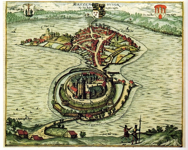 Bild vergrößern: Darstellung Ratzeburgs um 1599